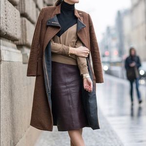 GAP 100% Leather Vintage Midi Skirt Size 10